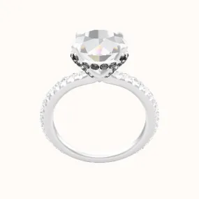 3/4 Pave Engagement Ring With Pave Basket Head