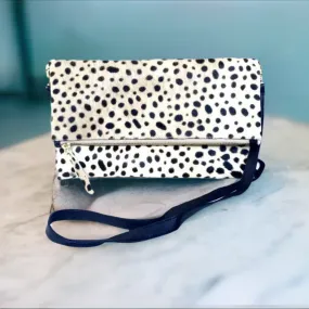 Abello Foldover Leopard Print Clutch Crossbody-SALE