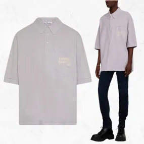 Acne Studios  |Unisex Plain Cotton Logo Designers Polos