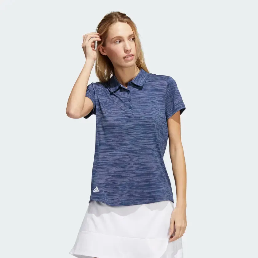 Adidas Women's Space-Dyed Short Sleeve Polo Shirt