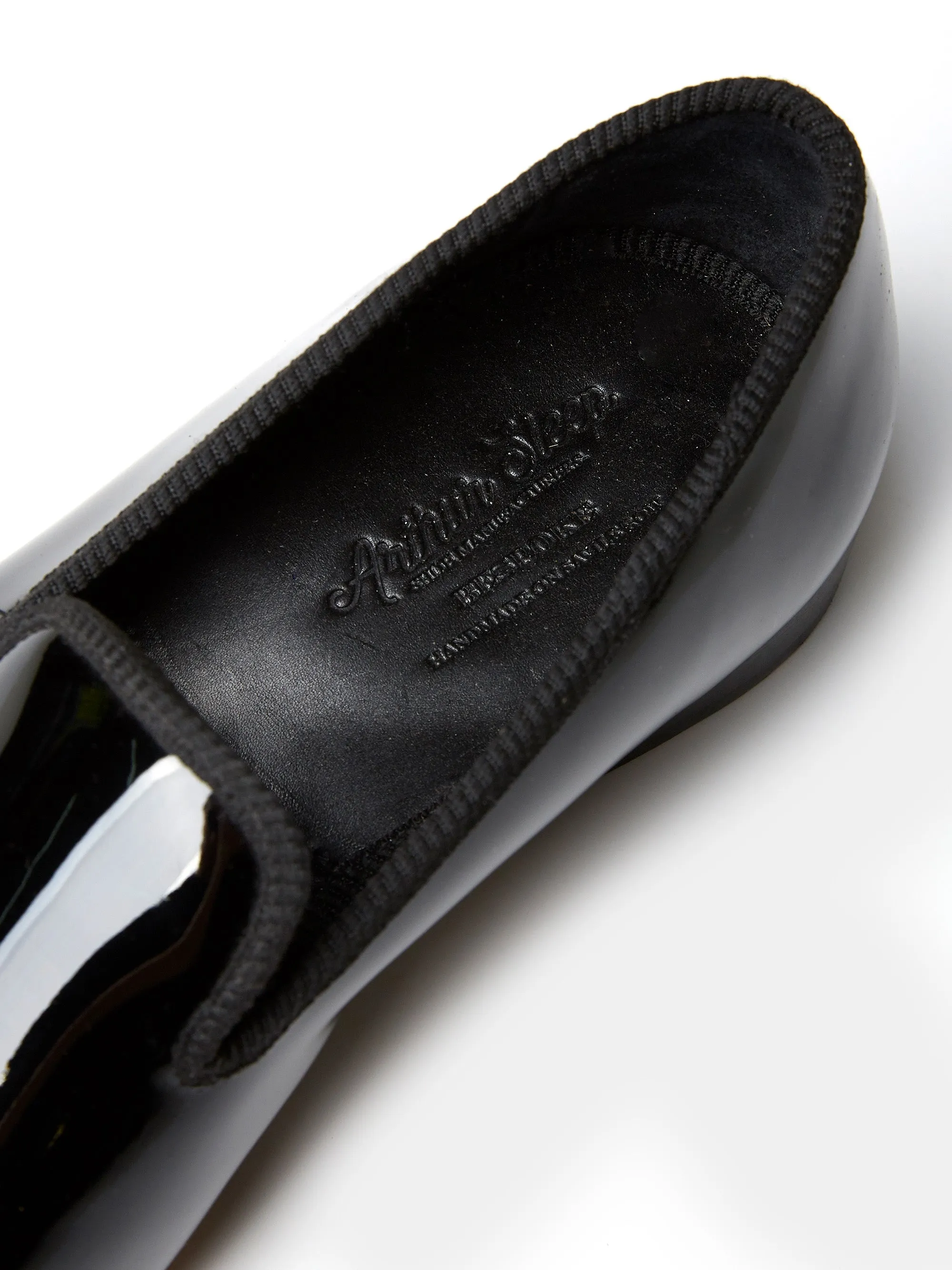 Albert Slippers in Black Patent Leather, Chiseled Toe