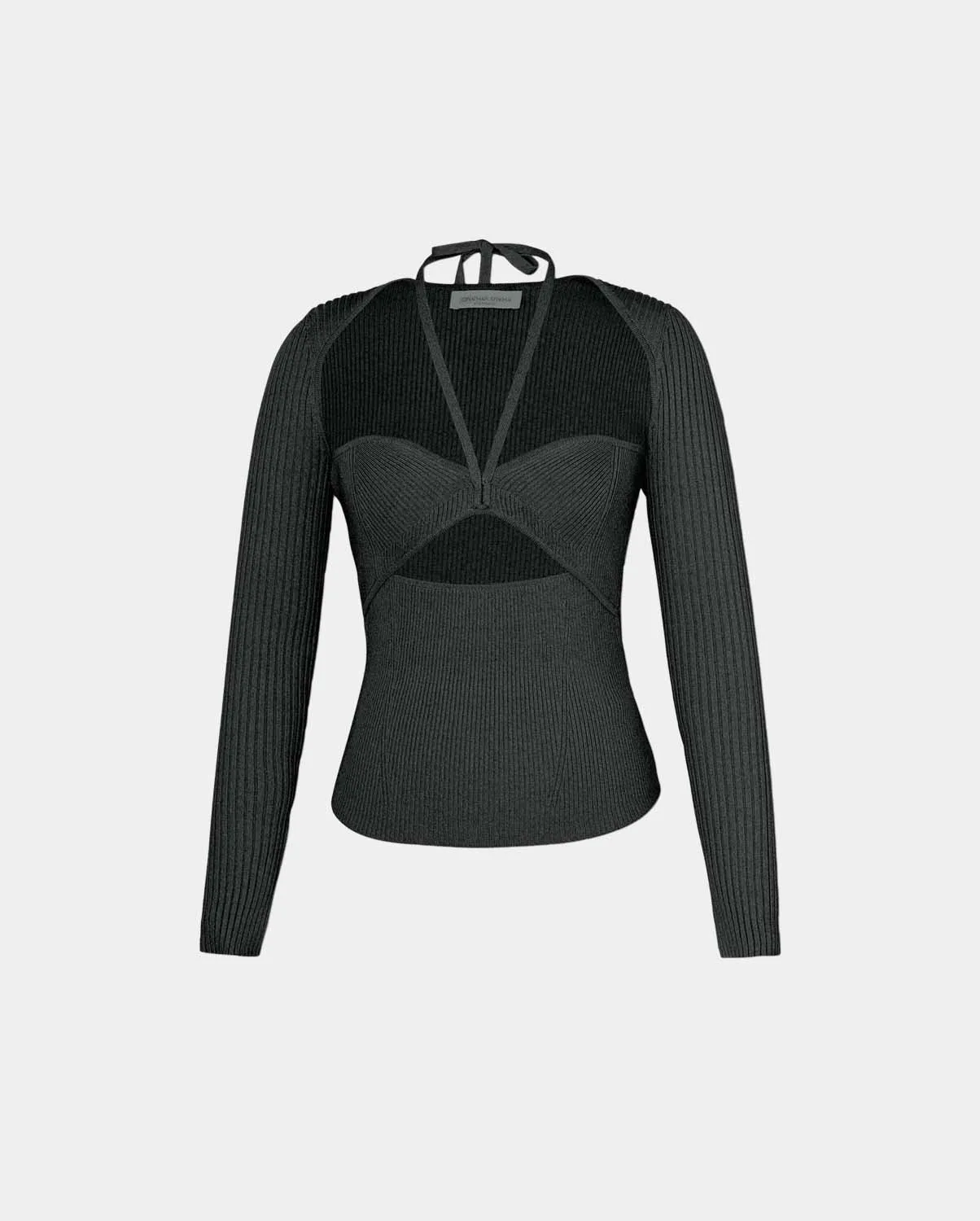 ALEXIA RIB L/S PULLOVER / BLACK