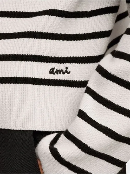 AMI PARIS  |Casual Style Unisex Logo V-neck & Crew neck