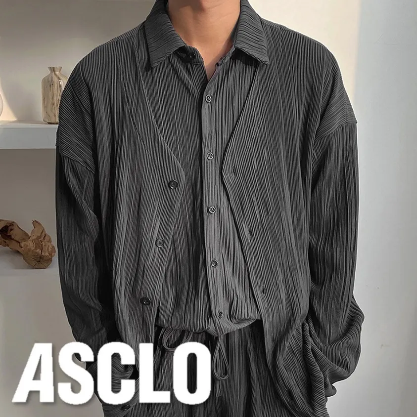 ASCLO  |Casual Style Unisex Long Sleeves Plain Office Style