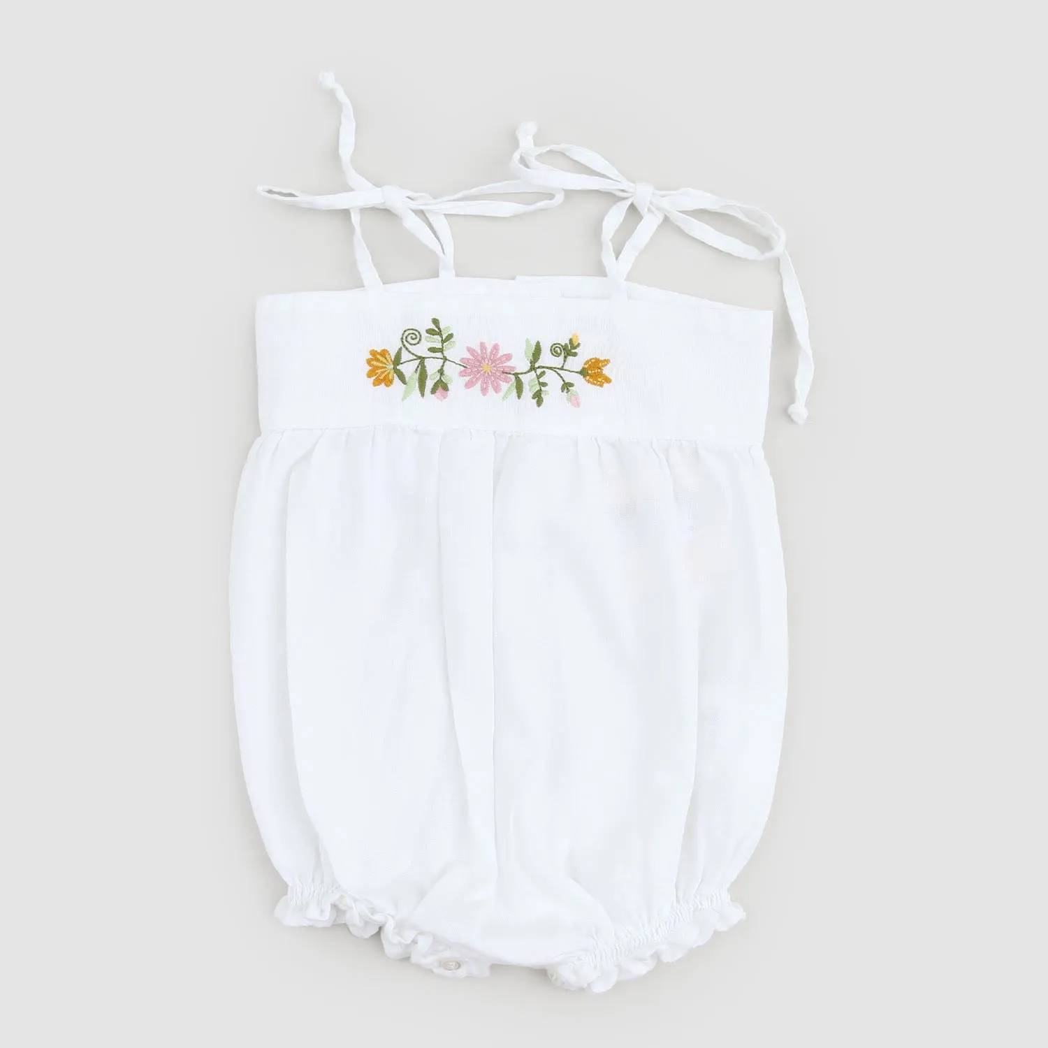 Babe & Tess White Baby Girl Onesie With Flowers