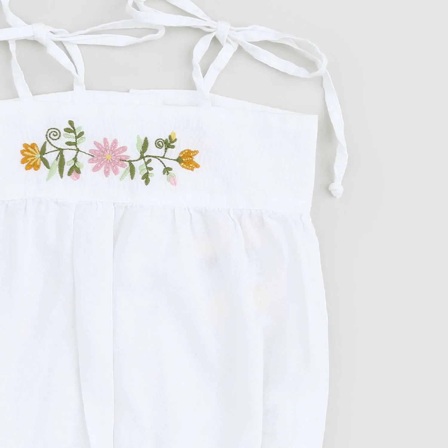 Babe & Tess White Baby Girl Onesie With Flowers