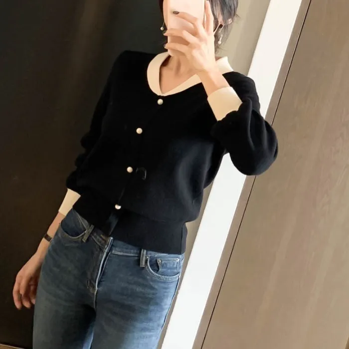 BADDIARY  |Casual Style Bi-color Long Sleeves Plain Office Style