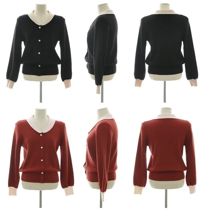 BADDIARY  |Casual Style Bi-color Long Sleeves Plain Office Style