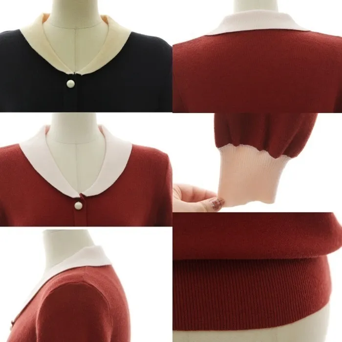 BADDIARY  |Casual Style Bi-color Long Sleeves Plain Office Style