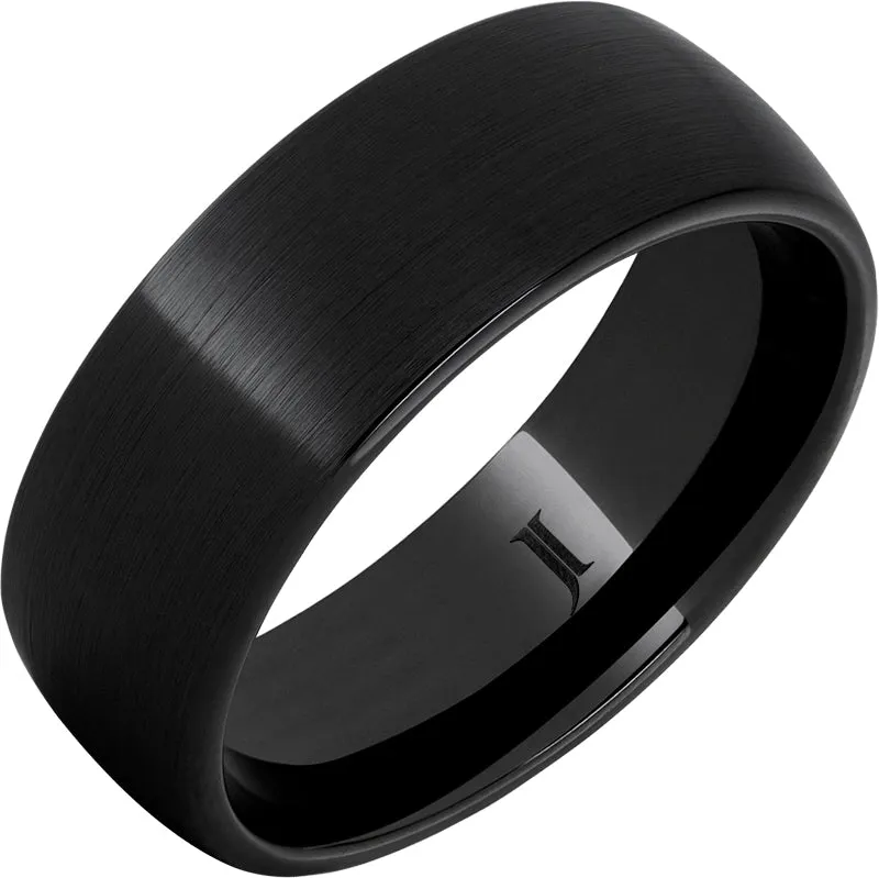 Black Diamond Ceramic Ring With Satin Finish