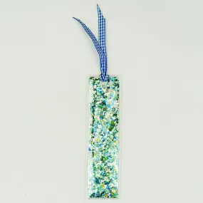 Blue + Green Confetti Bookmark