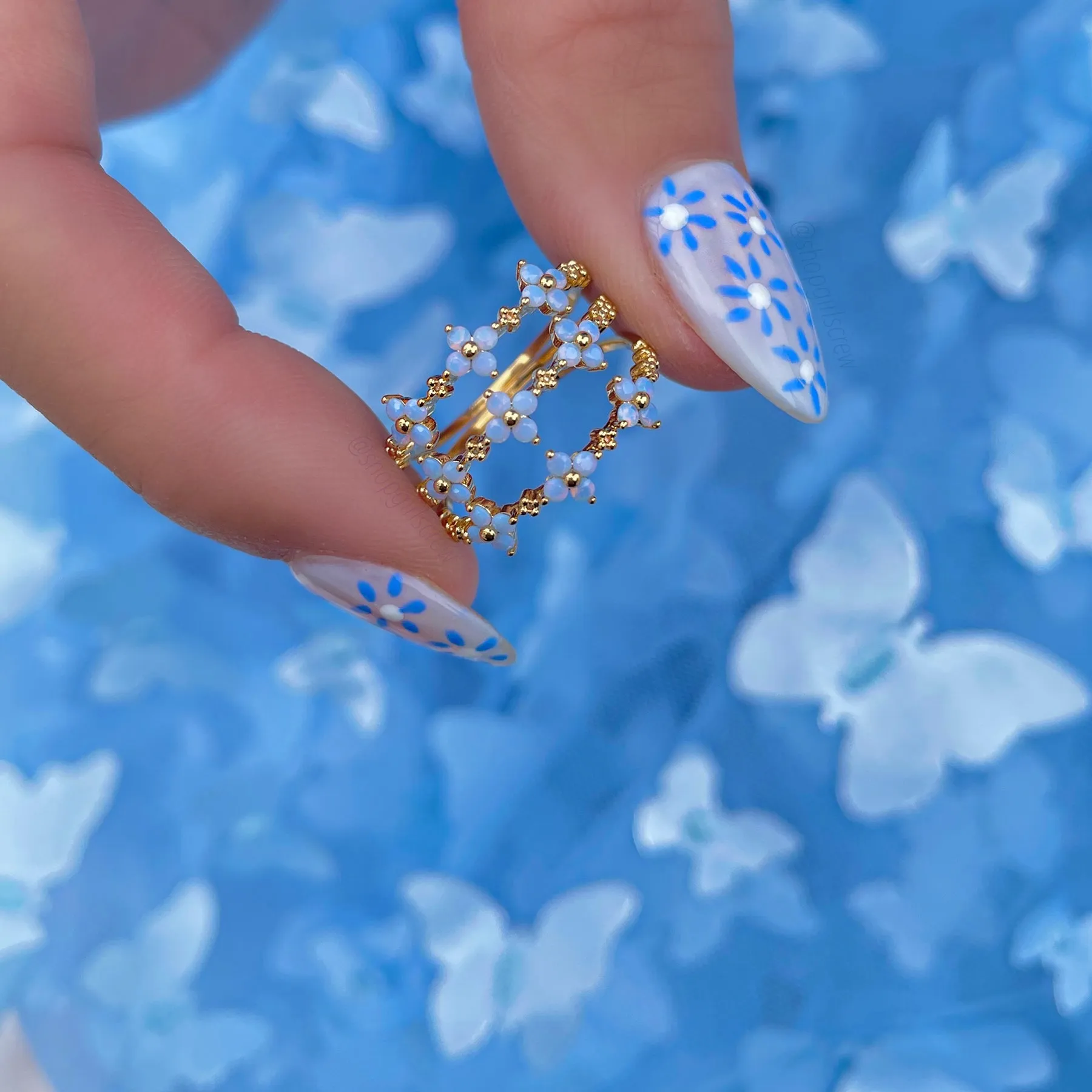 Blue Blossom Love Ring