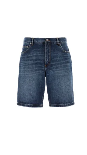 Blue Denim Shorts - Blue