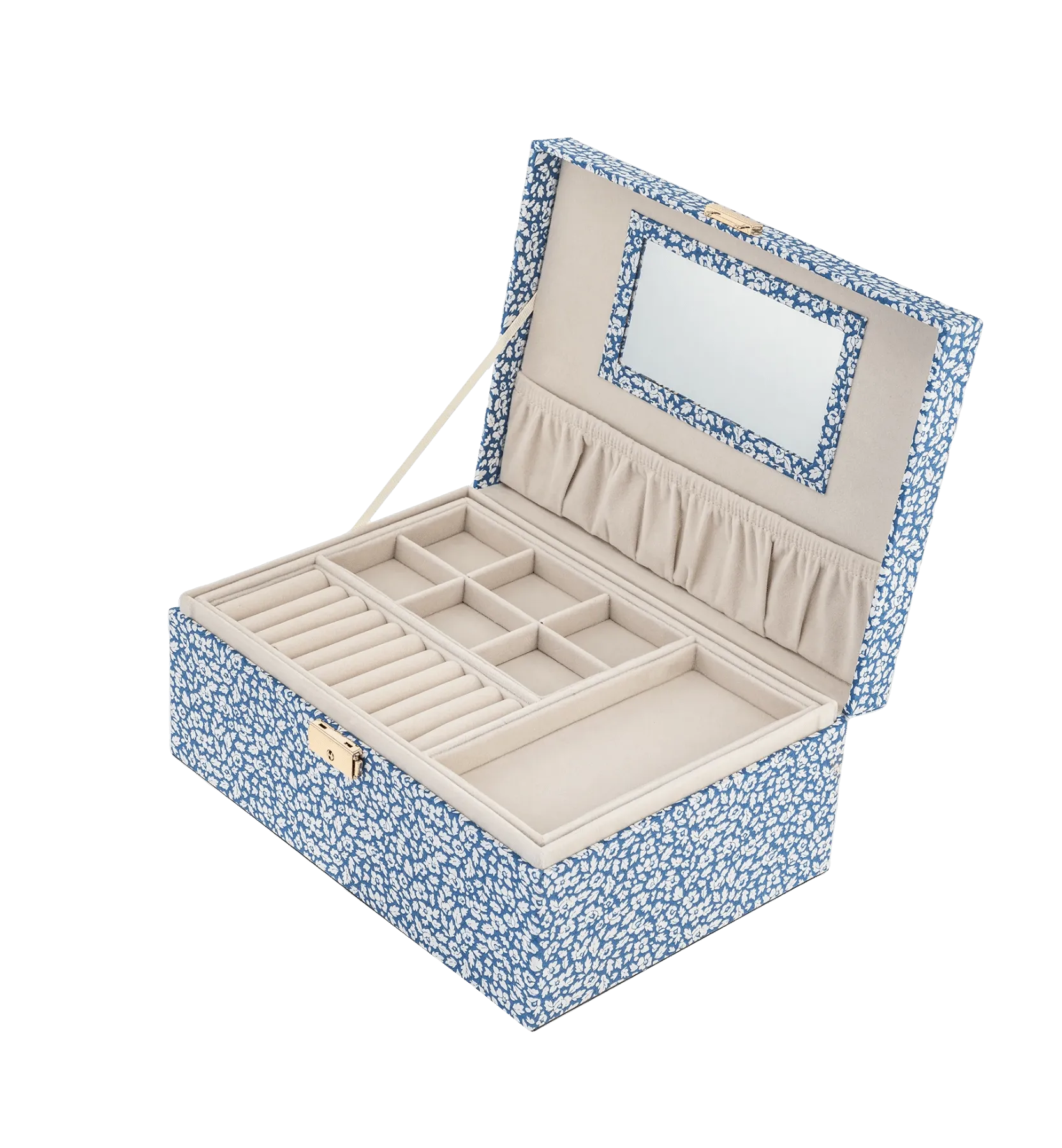 Bon Dep Liberty Feather Blue Flower Jewellery Box