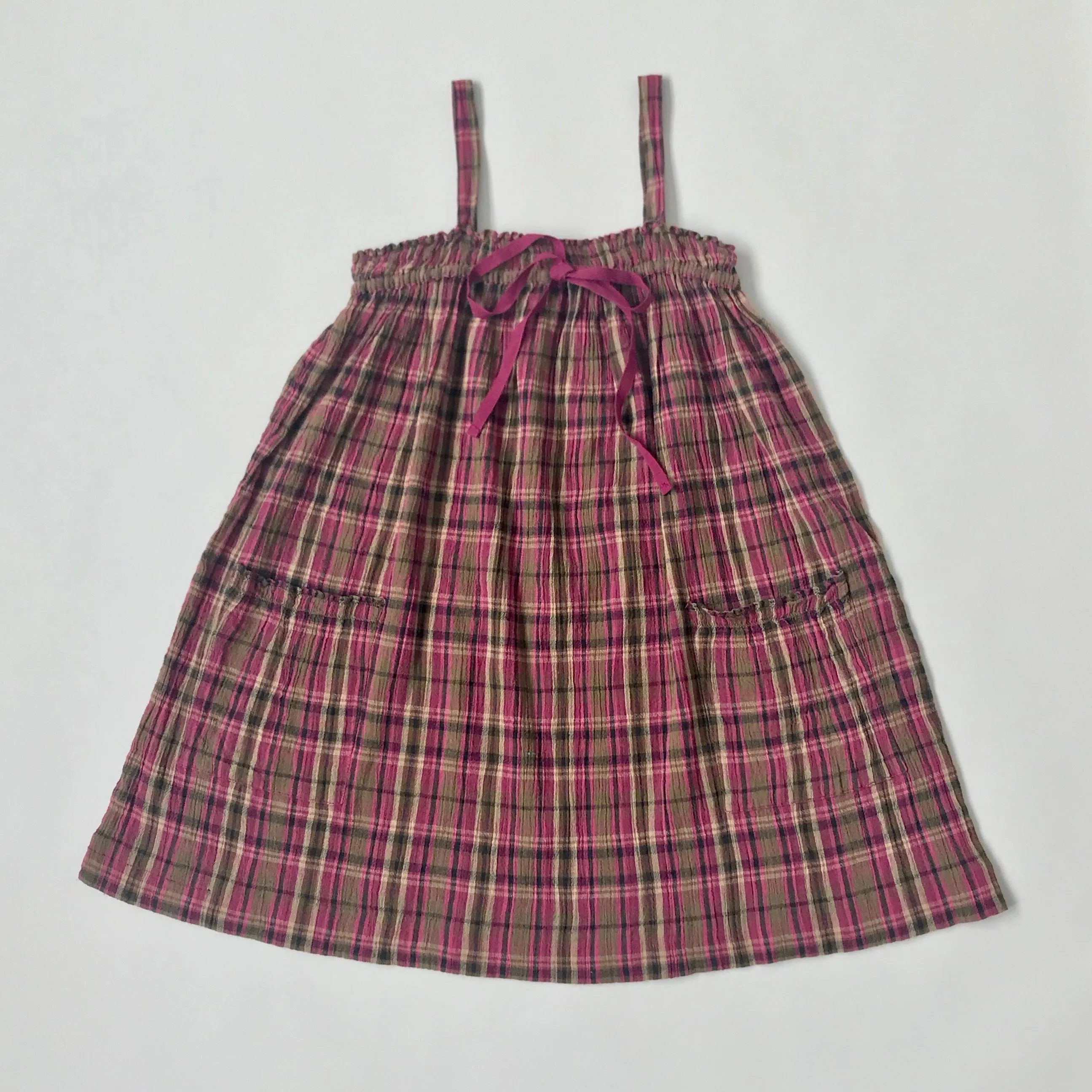 Bonpoint Maroon Gauzy Tartan Sundress: 4 Years (Brand New)