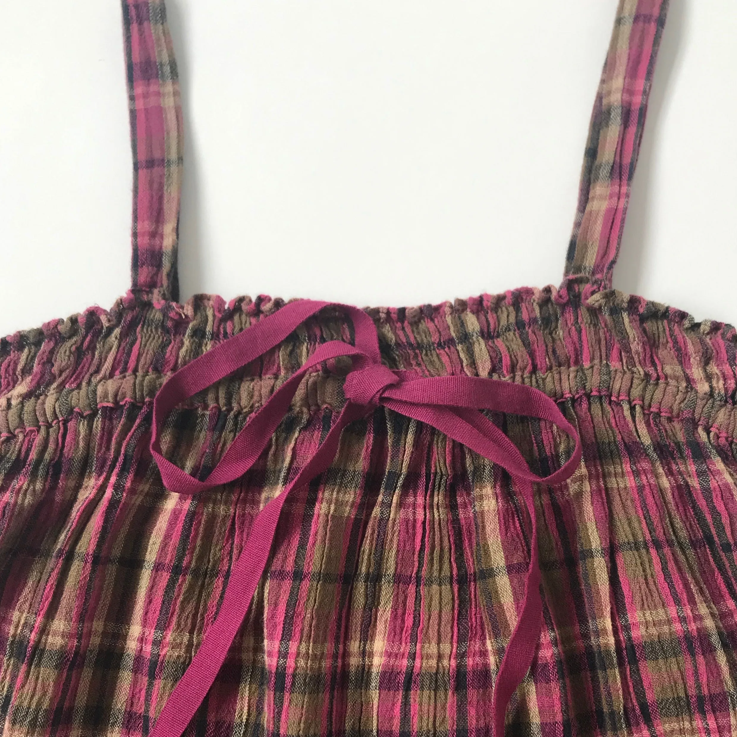 Bonpoint Maroon Gauzy Tartan Sundress: 4 Years (Brand New)