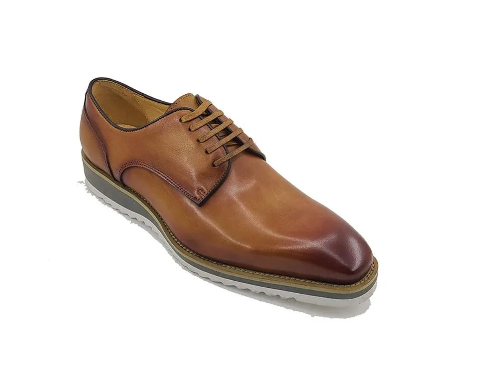 Burnished Calfskin Lace-Up Shoe Cognac