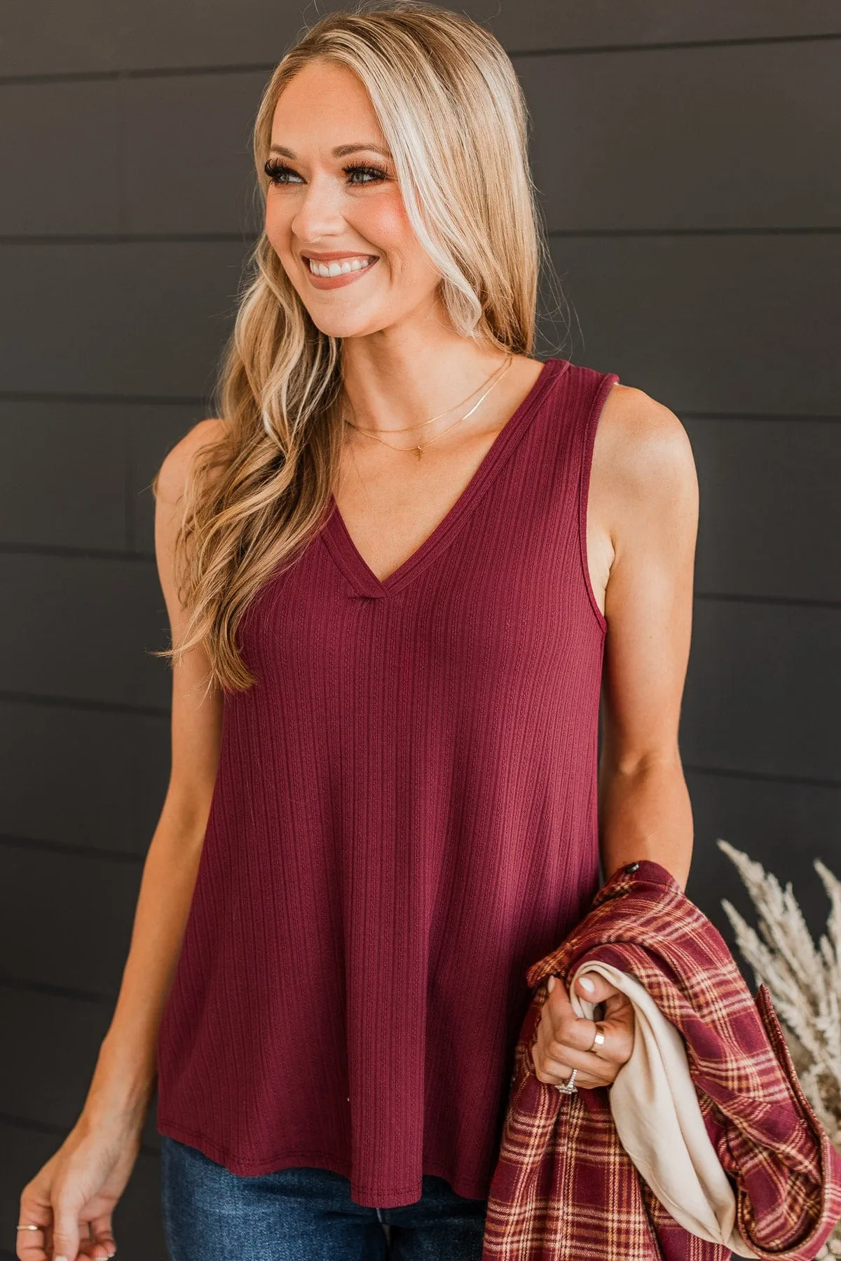 Came To Win V-Neck Tank- Maroon