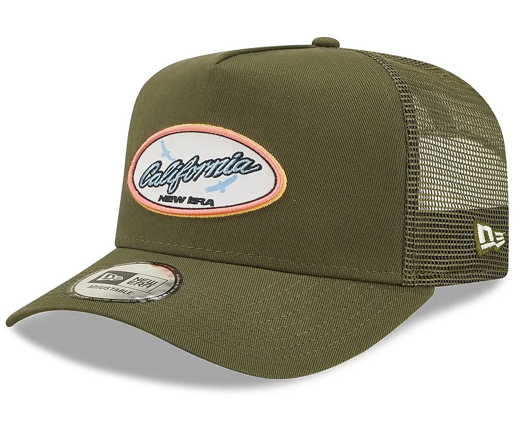 cap New Era 9FO AF Oval State Trucker Branded - New Olive/Yellow - men´s