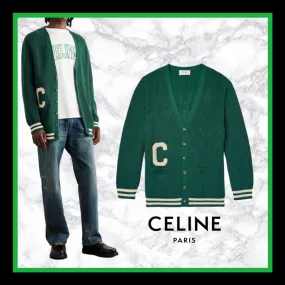 CELINE  |Unisex Cotton Logo Luxury Cardigans