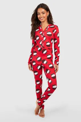 Christmas Pudding Jersey Knit Onesie