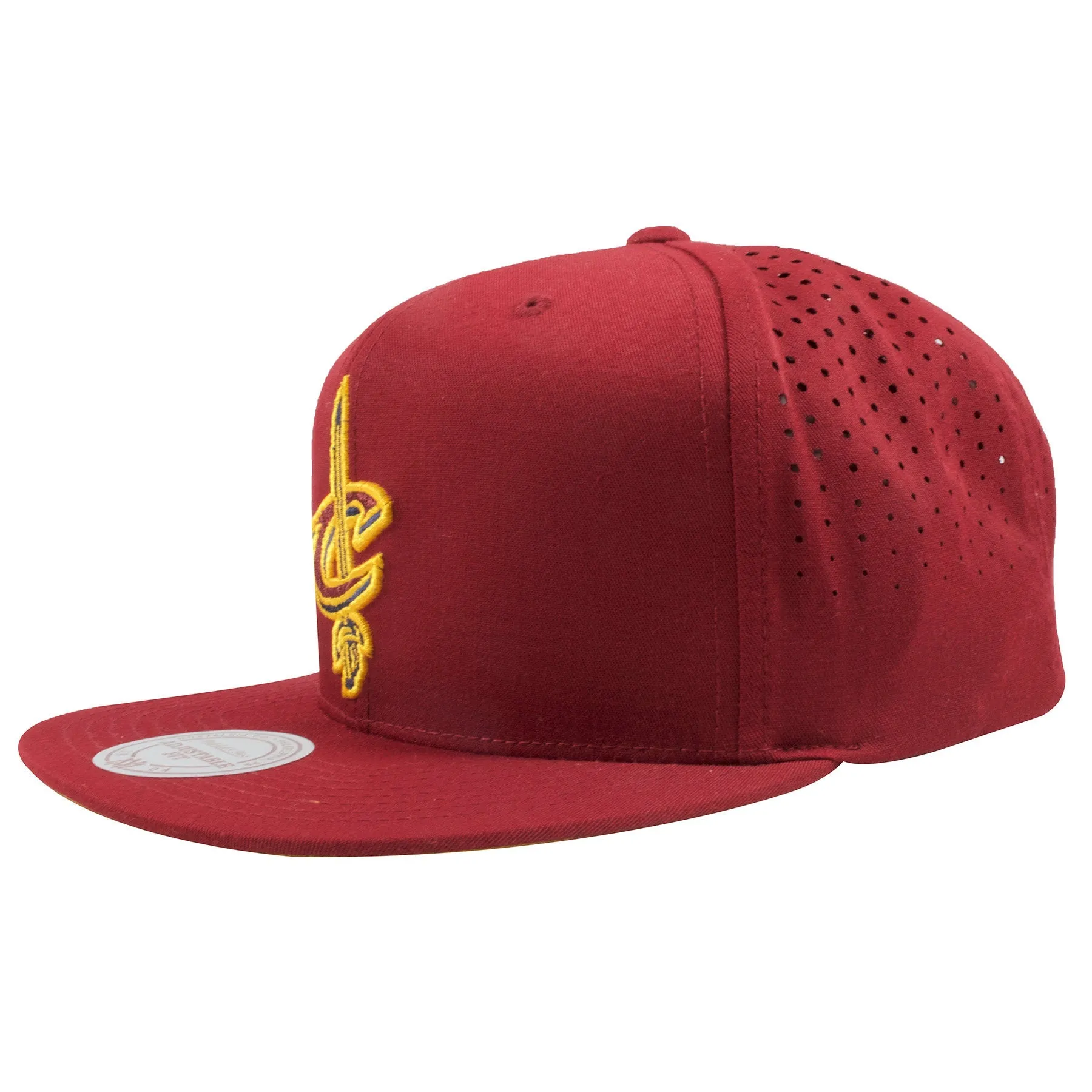 Cleveland Cavaliers Maroon Perforated Mesh Mitchell and Ness Snapback Hat