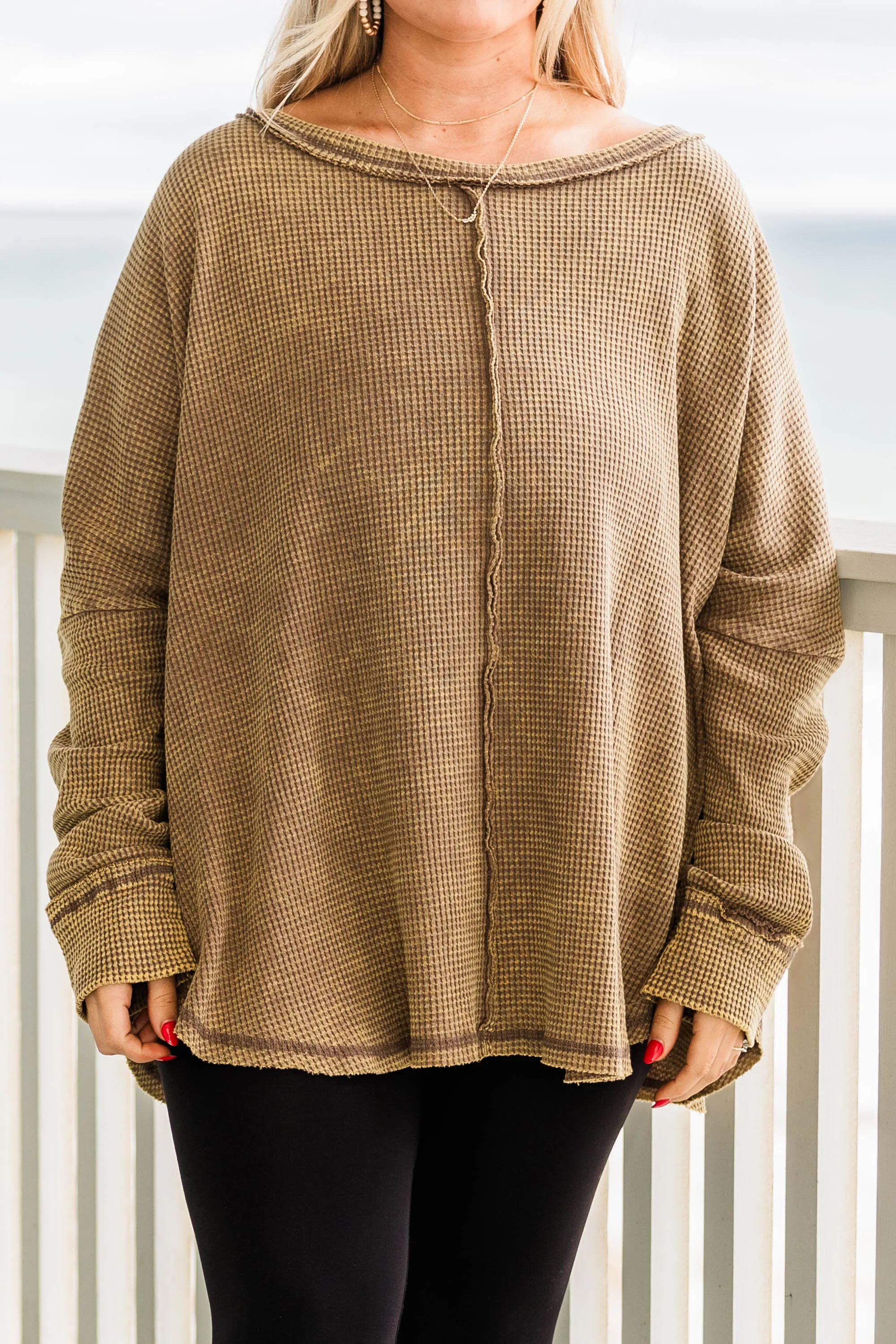 Cozy Waffle Pullover, Mocha