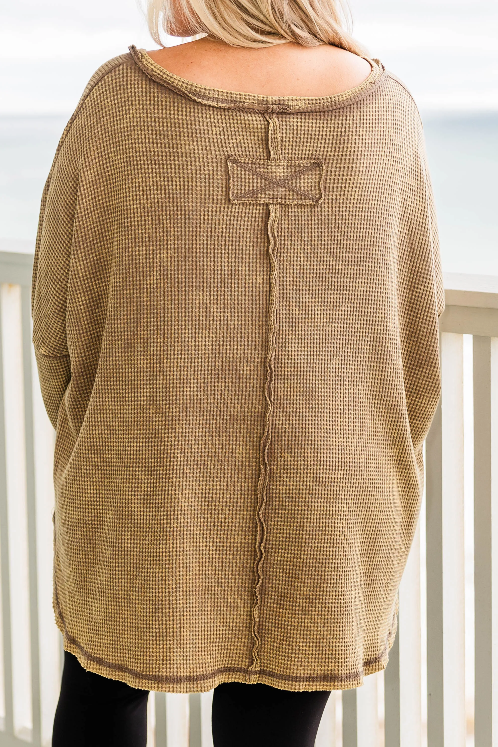 Cozy Waffle Pullover, Mocha