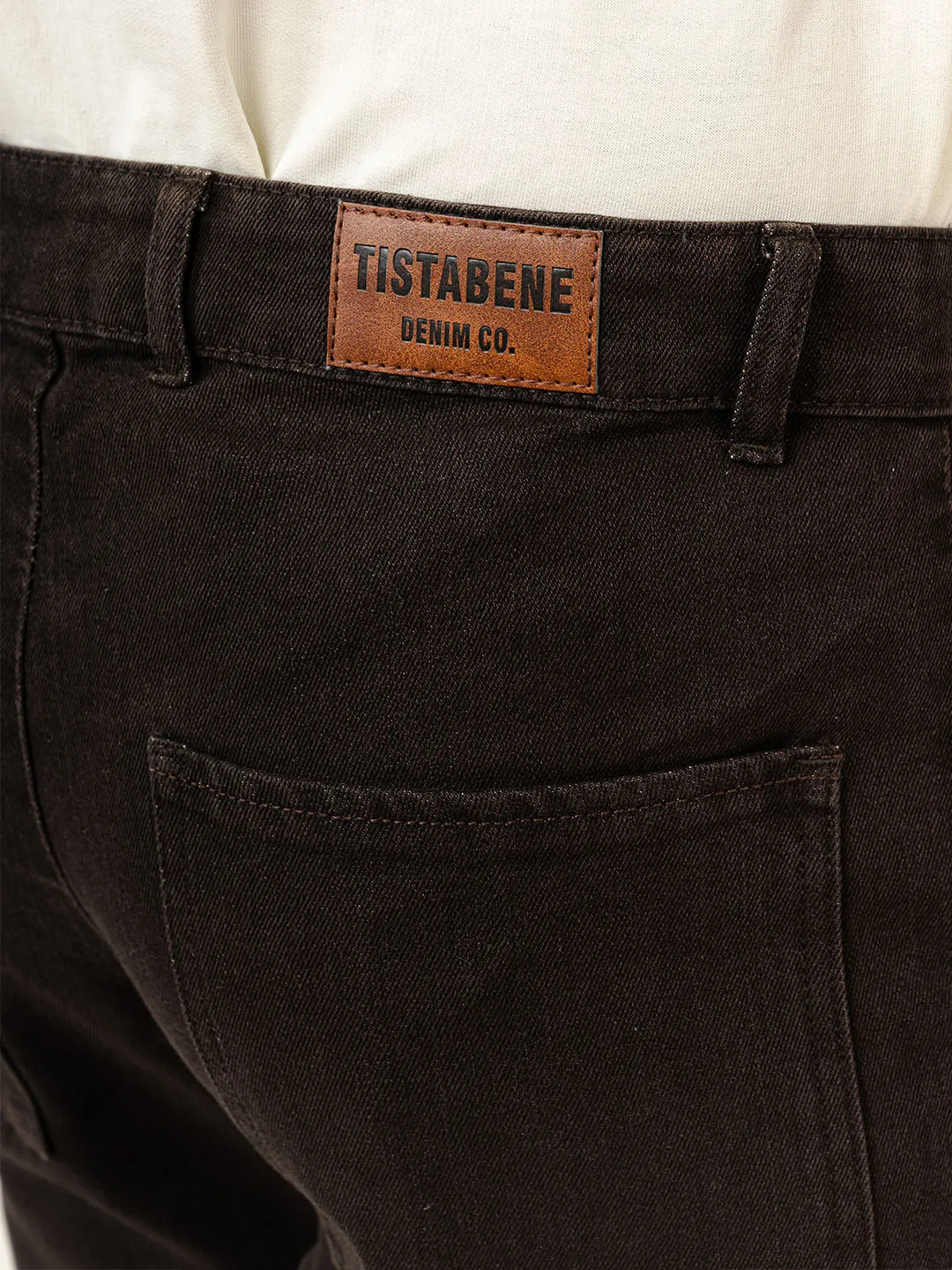 Dark Brown Straight Fit Cargo Denim Jeans