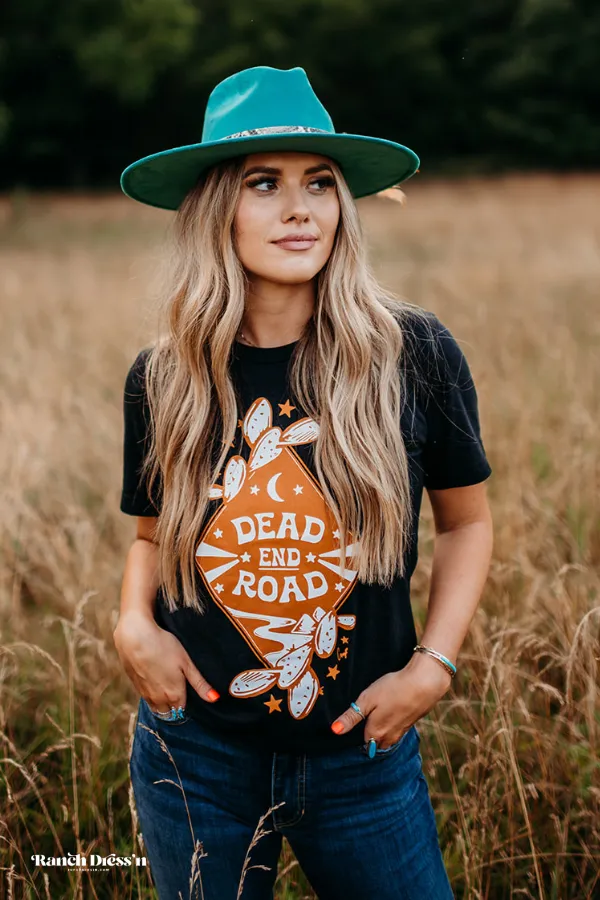 DEAD END ROAD - HEATHER BLACK TEE