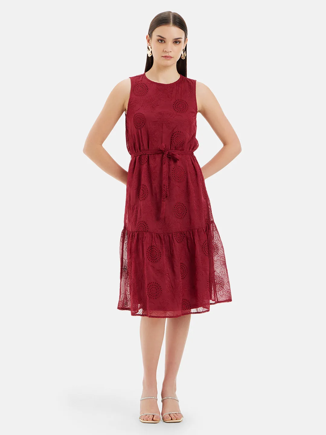 Debra Embroidered Midi Dress