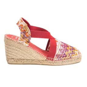 Embroidered Cotton Blend Wedge Espadrille for Women - Terra-7KT