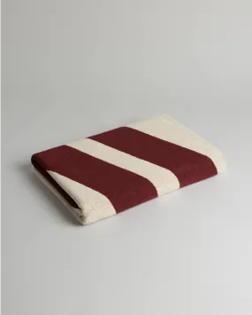 ERIN POOL TOWEL / MAROON & BUTTER