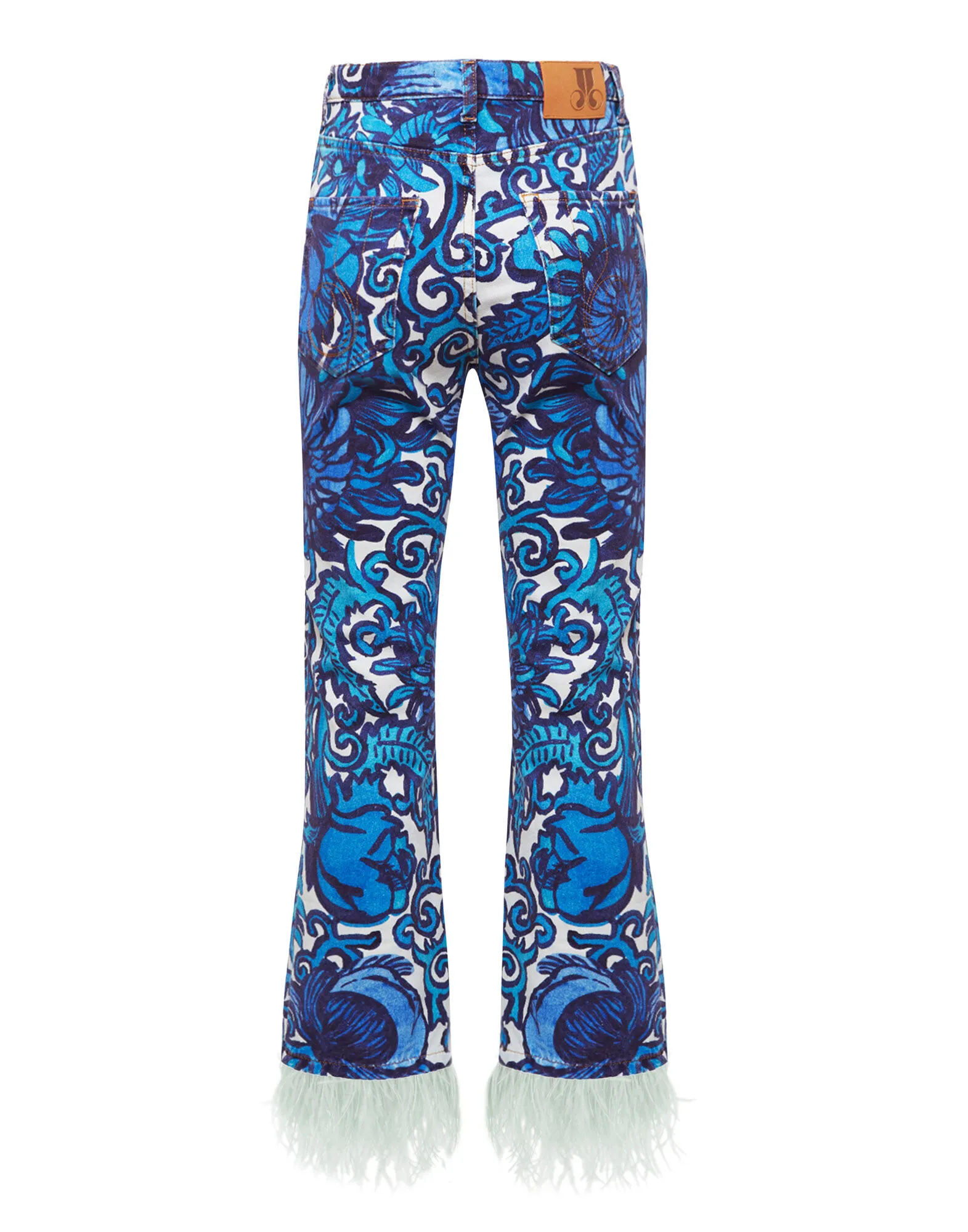 Fancy Crop Jeans (With Feathers) in Anemone for Women | La DoubleJ