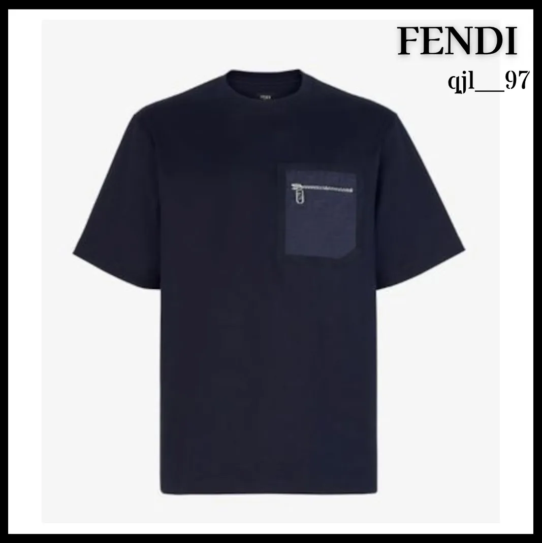 FENDI  |Unisex Plain Cotton Logo Luxury T-Shirts