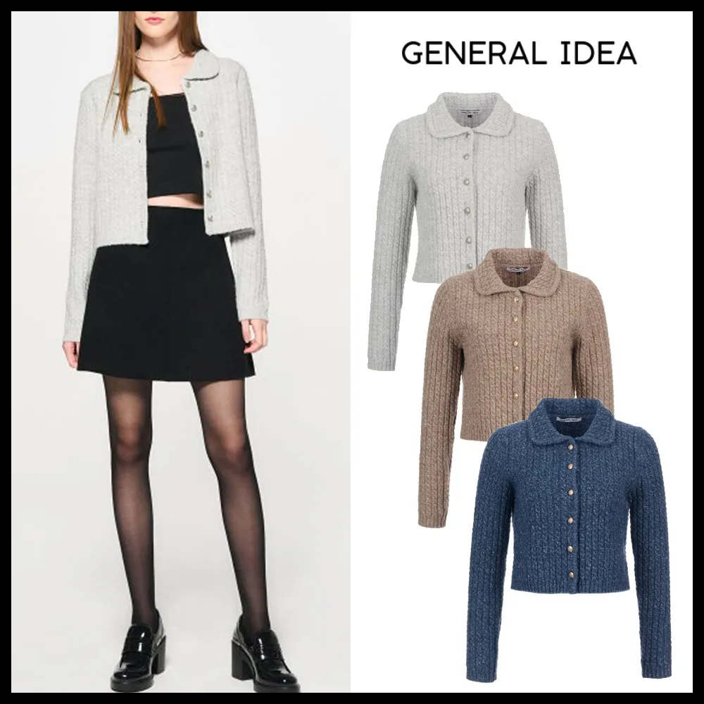 GENERAL IDEA  |Casual Style Blended Fabrics Street Style Long Sleeves Plain