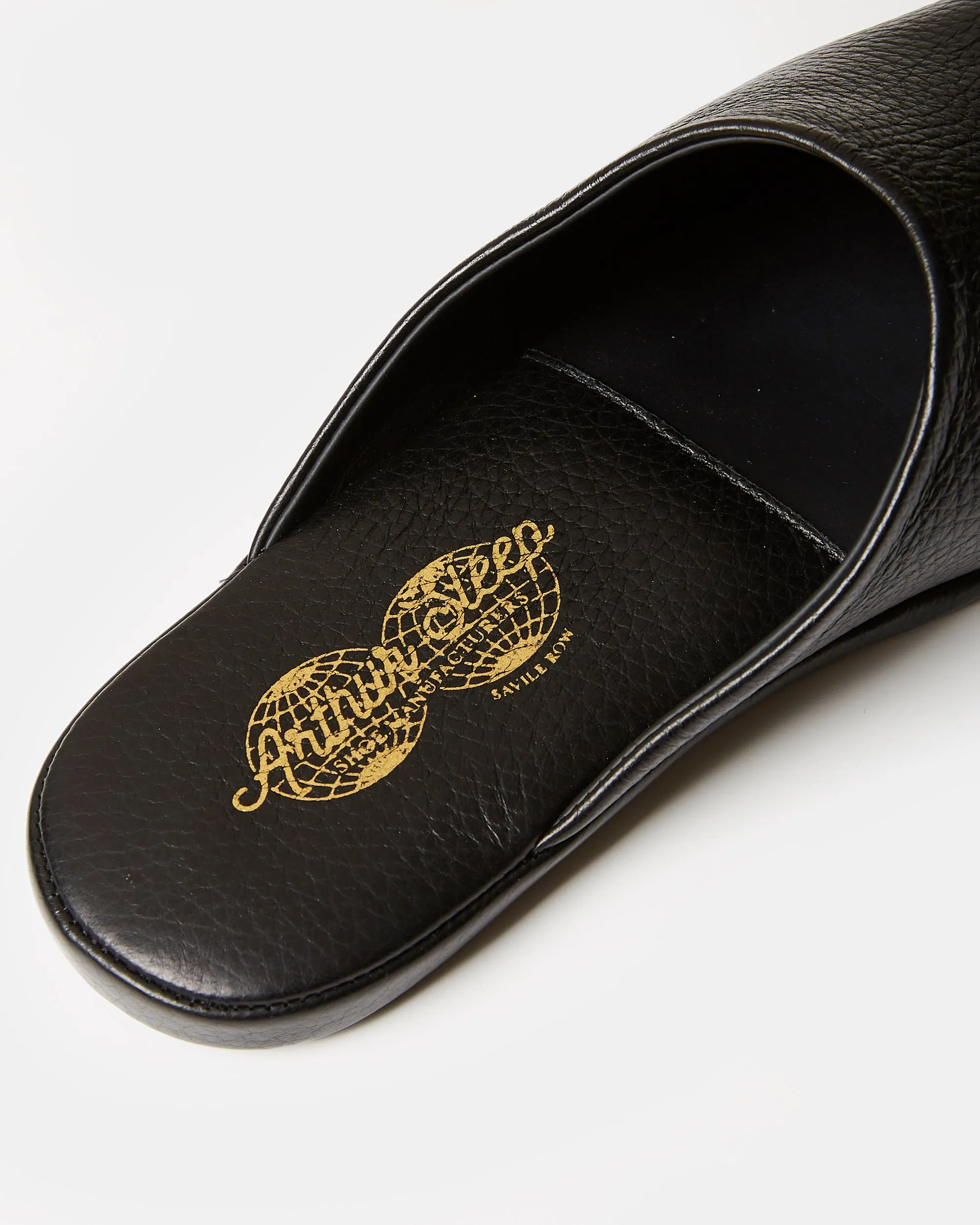 Globetrotter Glide Mules in Black Deer Leather