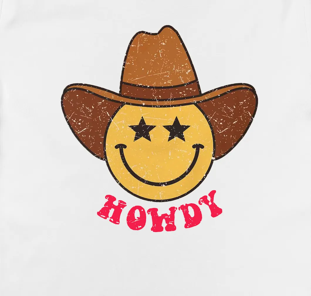 Howdy Cowboy Emoji Organic Cotton Onesie or T-Shirt