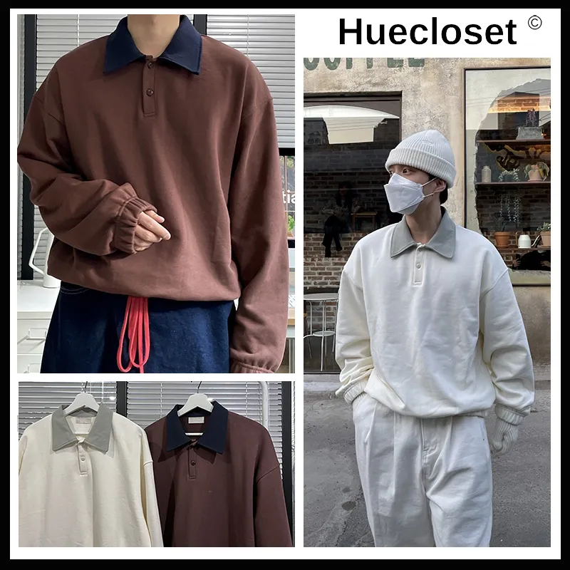 HUE  |Unisex Street Style Cotton Sweatshirts