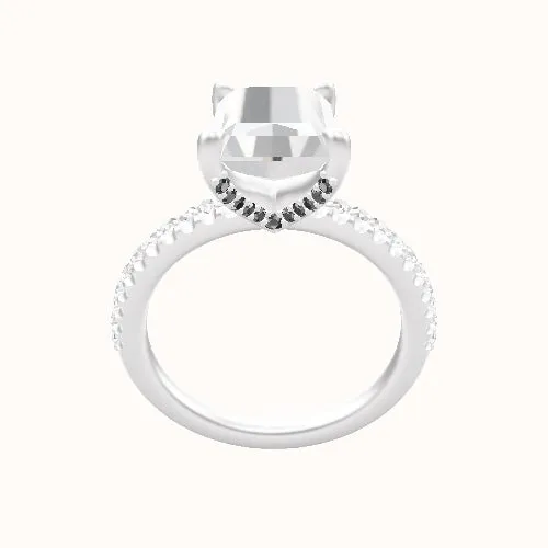 illusion Pave Engagement Ring With Pave V Prong Head