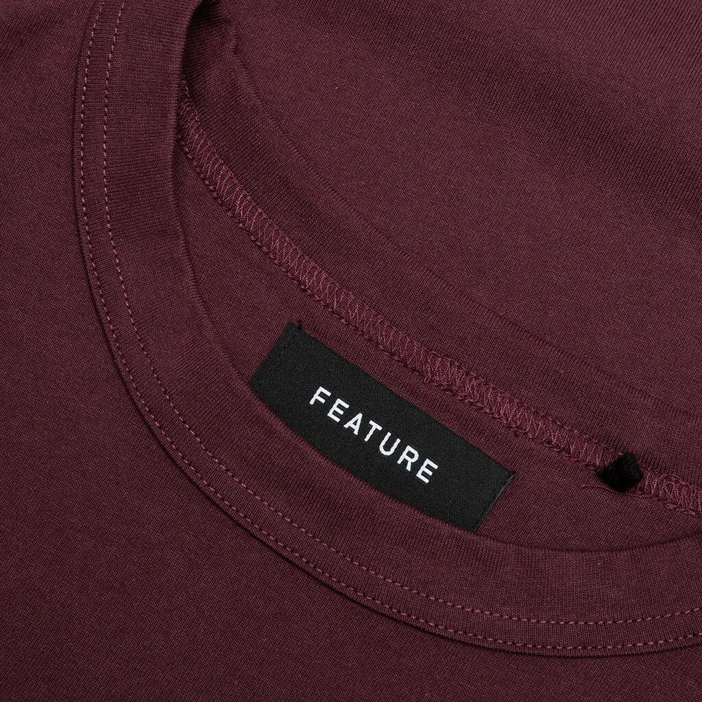 Jersey Braque Pocket Tee - Maroon