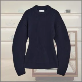 Jil Sander  |Crew Neck Casual Style Long Sleeves Plain Office Style