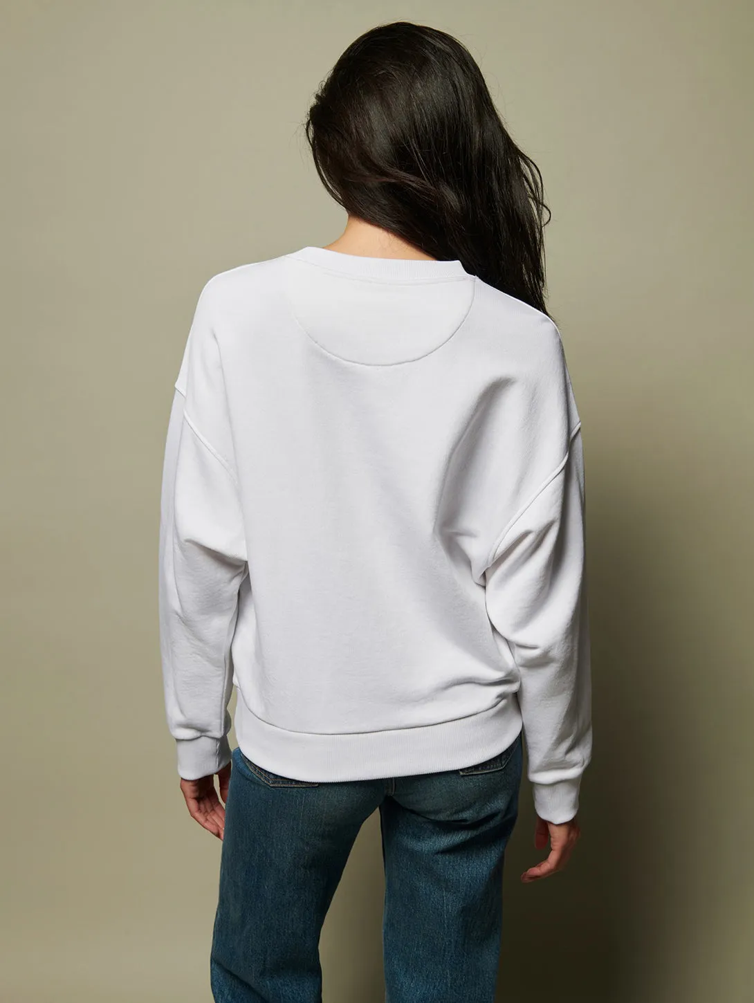 Jovie White Clasic Sweatshirt - White