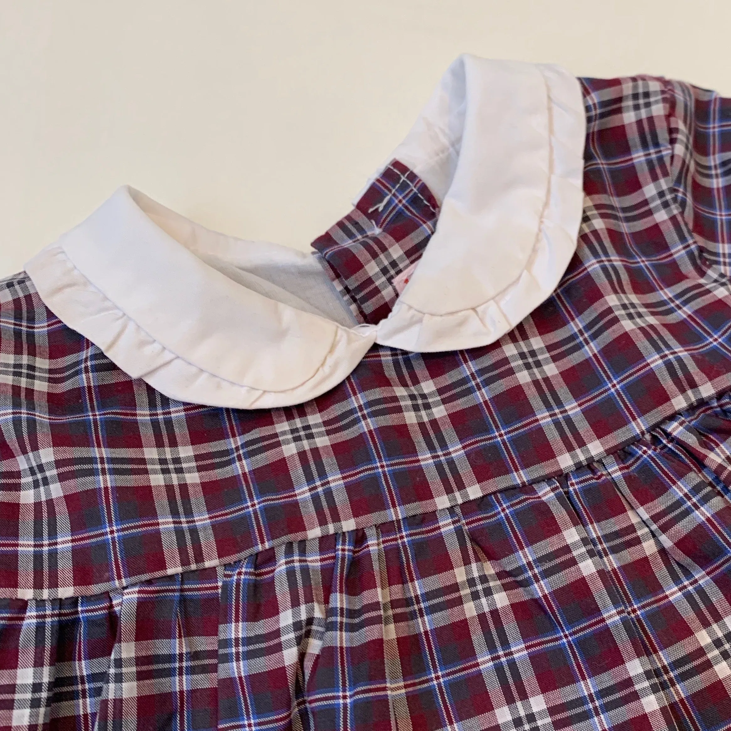 La Coqueta Tartan Dress With Collar: 12 Months