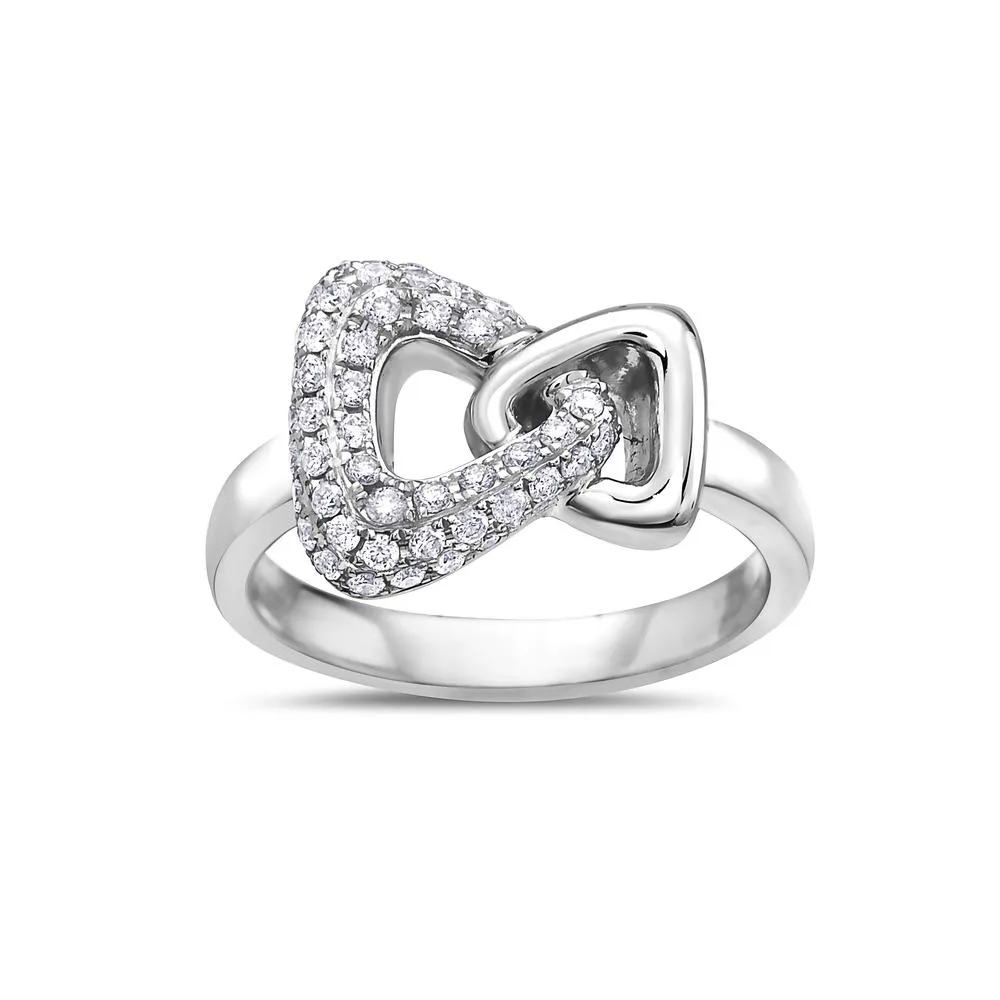 Ladies 18k White Gold With 0.46 CT Right Hand Ring