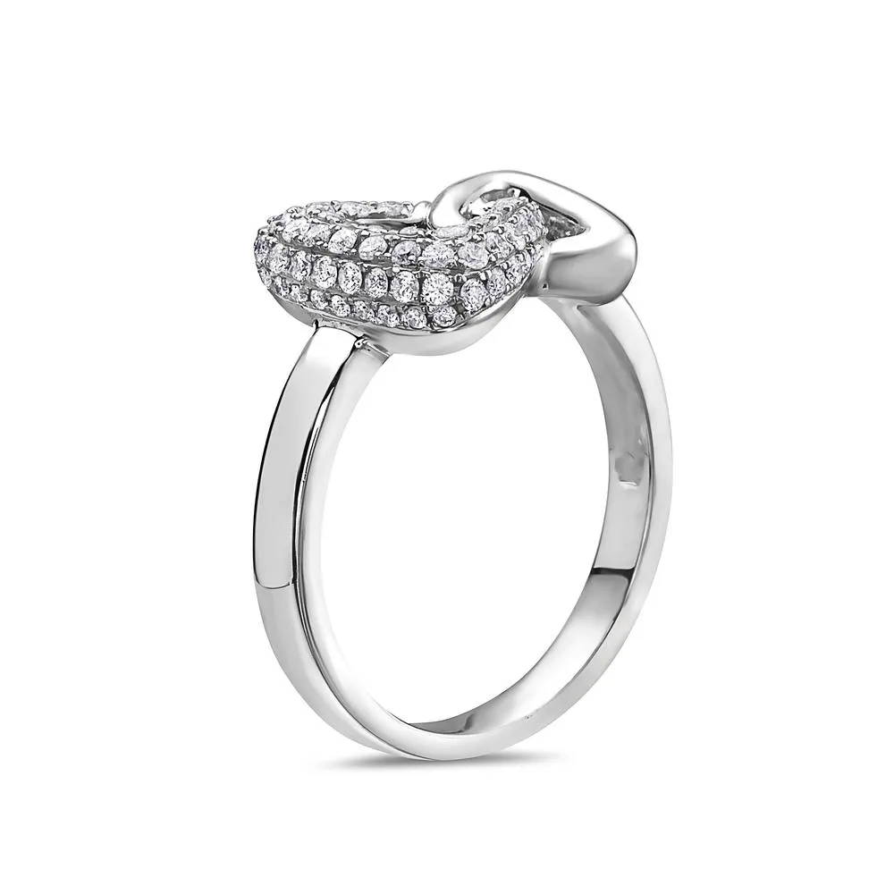 Ladies 18k White Gold With 0.46 CT Right Hand Ring