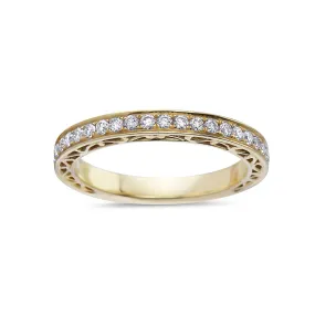 Ladies 18K Yellow Gold With 0.45 CT Diamonds Wedding Band