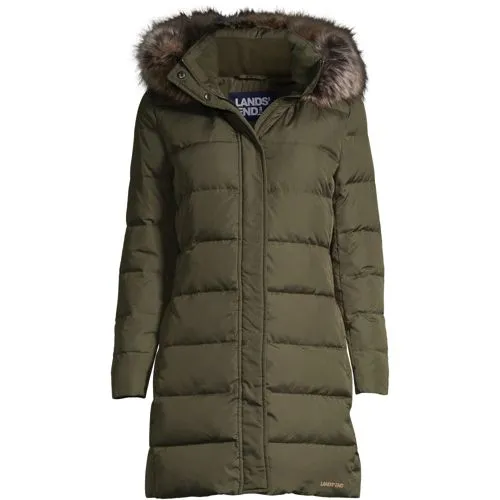 Lands' End Ladies' 600 Down Winter Long Coat with Hood