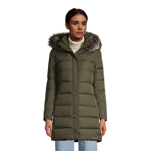 Lands' End Ladies' 600 Down Winter Long Coat with Hood