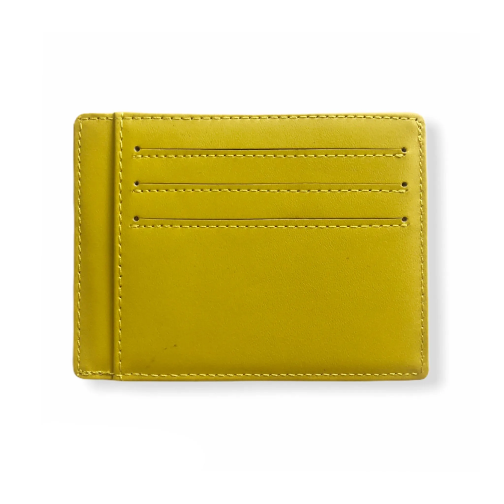 Leather Card Wallet | Neon Yellow